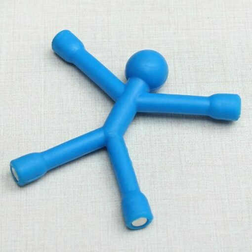 Dodger Blue Mini Q-Man Magnet Novelty Curiously Awesome Gift Cute Rubber Man Magnetic Toys