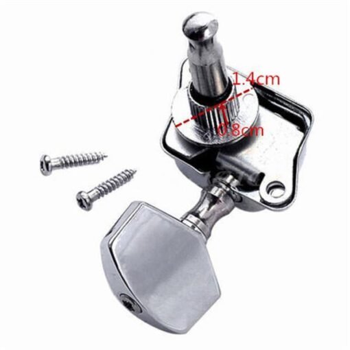 Dark Gray Acoustic Guitar String Semiclosed Tuning Pegs Tuners Machine Heads 6L Chrome