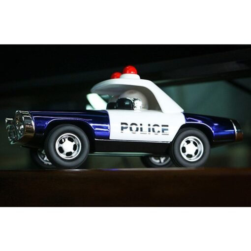 Black Alloy Police Pull Back Diecast Car Model Toy for Gift Collection Home Decoration