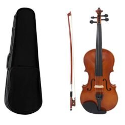 Saddle Brown Multi-size Basswood Acoustic Violin with Case Bow for Violin Beginner