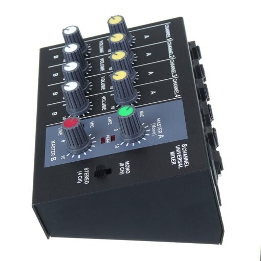 Slate Gray Mini Portable 8 Channel Audio Mixer Live Studio Audio Mixing Console for KTV/Campus Speech