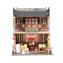 DIY Wooden Dollhouse With Furniture LED Light Kits Miniature Chinese Teahouse Building Model Puzzle Toy Festival Gift - Toys Ace