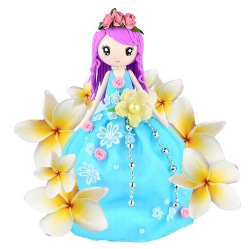 Light Sky Blue DIY Clay Doll Figures With Manual Soft Ultralight Non-Toxic Modelling Clay Gift Decor