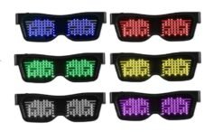 Yellow Green LED Glasses Bluetooth Control Christmas Bar Party Decoration Toys USB Charging