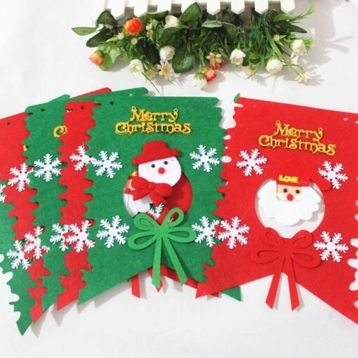 Sea Green Christmas Party Home Decoration Multi-style Hanging Flags Ornament Toys For Kids Children Gift