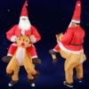 Firebrick Christmas Party Home Decoration Inflatable Ride Deer Santa Claus Costume Toys Props For Kids Gift