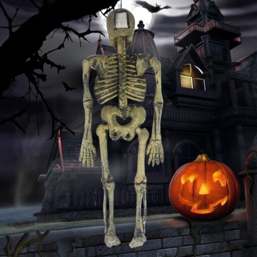 Rosy Brown Halloween Party Home Decoration Luminous Sound Control Skeleton Honor Scare Scene Props Toys