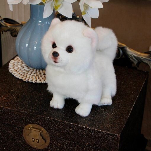 Pure white dog doll simulation dog doll (White 28cmx13cmx24cm) - Toys Ace