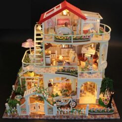 Hoomeda 13845 Be Enduring As The Universe DIY Dollhouse With Music Light Cover Miniature Model - Toys Ace