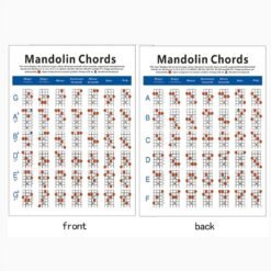 White Smoke Mandolin Fretboard and Chord Chart Instructional Poster Fingering Chart