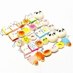 Banggood Kawaii 10Pcs Exquisite Squishy Random Charm Soft Panda/Bread/Cake/Buns Phone Straps Toys Decor - Toys Ace