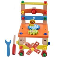 Coral DIY Creative Toy Multi-function Nut Disassembly Combination Toy Wooden Chair