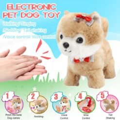 Simulation Electric Dog Leash Smart Plush Toys Will Walk And Call Electronic Pet Dog - Toys Ace