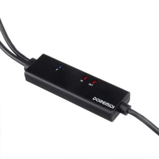 Black DOREMiDi MTU-10 MIDI to USB Cable USB MIDI Converter with Indicator Light FTP Proceesing Chip