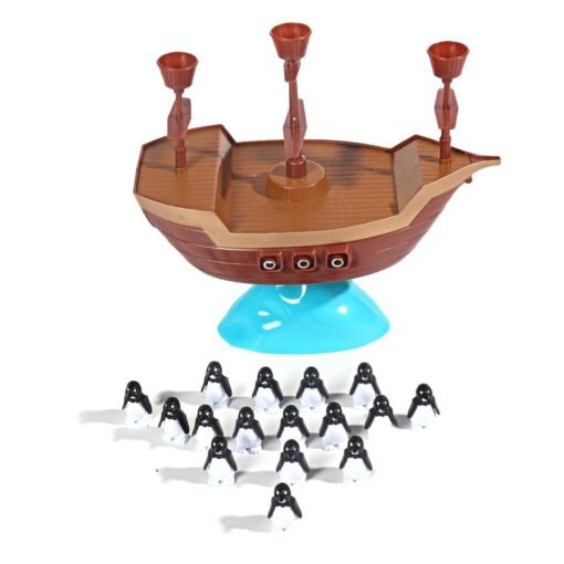 Turquoise Funny Balance Penguin Pirate Ship Parent-child Interactive Board Game Educational Toy for Kids Gift