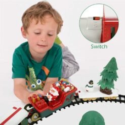 White Smoke Christmas Electric Rail Car Small Train Children's Electric Educational Car Toys