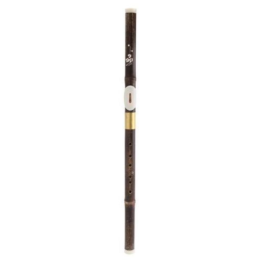 Beige Chinese Black Bamboo Bawu G Key Woodwind Flute Musical Instrument