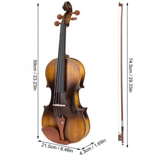 Dark Salmon Astonvilla AV-E310 Matte Electro-Acoustic EQ Violin with Case Bow Rosin Extra Strings