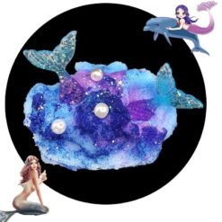 Midnight Blue Fluffy Slime Brushed Mud Mermaid Tail Starfish Coconut Tree DIY Slime Set Decompression Toy