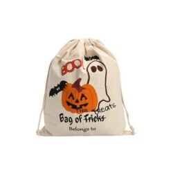 Chocolate Halloween Pumpkin Canvas Bags Beam Port Drawstring Sack Candy Gift Bags