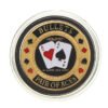 Dark Khaki Metal Poker Guard Card Protector Coin Chip Gold Color Plated With Round Plastic Case