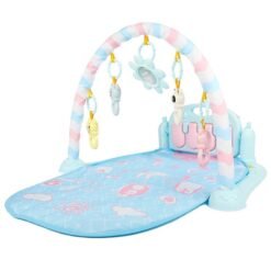 Powder Blue Baby Multimodal Pedal Piano Fitness Blue/Pink Frame Puzzle Toy with Music & Light
