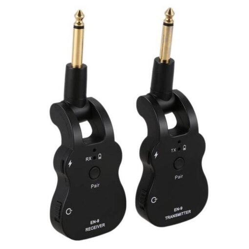 Black EN-9 2.4Ghz Wireless Audio Transmission Receiver System with 280 ° Rotating Plug for Electric Guitar Bass Violin