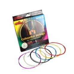 Dark Gray Alices Acoustic Guitar Strings A107-C Plated Steel Steel Core 6 Strings Colorful Coated Copper Alloy Wound 028-043 Inch
