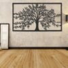 Gray 95*55CM Tree of Life Rectangle Metal Wall Decoration Home Living Room Art Modern