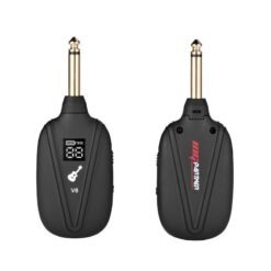 V8 Wireless Guitar System Built-in Rechargeable 4 Channels Wireless Guitar Transmitter Receiver for Electric Guitar Bass