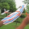 Cornflower Blue DIY Hand Throw Flying Plane Toy Elastic Rubber Band Powered Airplane Assembly Model Toys