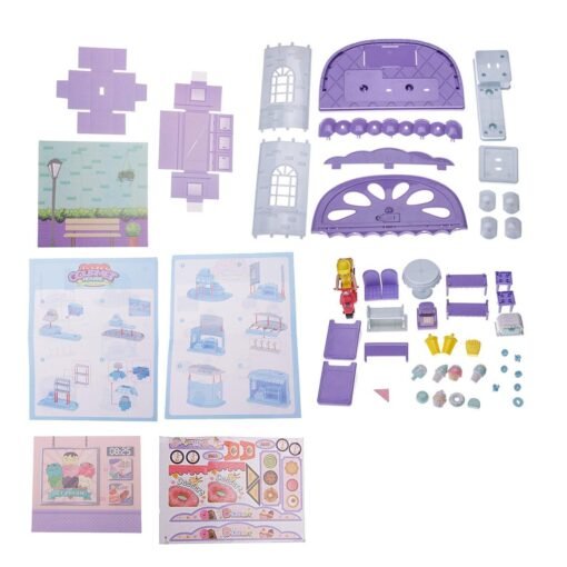 Lavender Multi-style Simulation Real Life DIY Hand-make Assemble Beautiful House Store Early Educational Puzzle Toy for Kids Gift