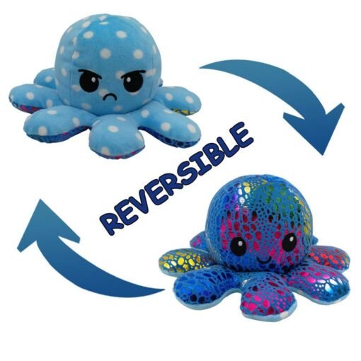 Octopu Doll Double-sided Flip Octopu Plush Toy Chirdren Kids Birthday Gift (J)