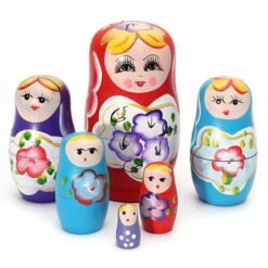 Lovely Russian Nesting Matryoshka 5-Piece Wooden Doll Set - Toys Ace