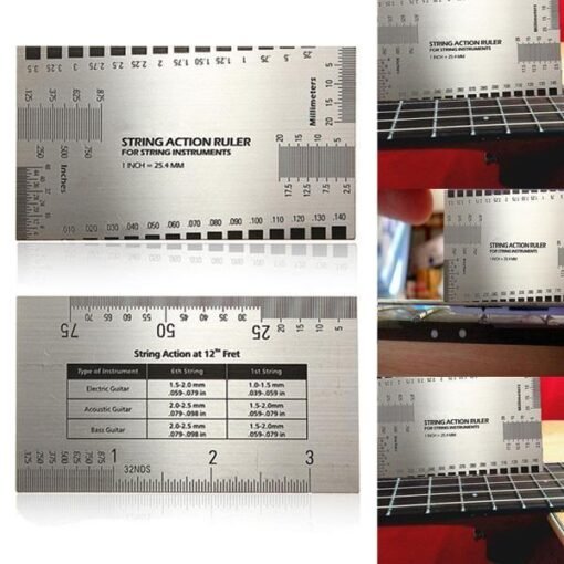 Gray Guitar String Action Gauge Measuring Ruler Bass Luthier Tool