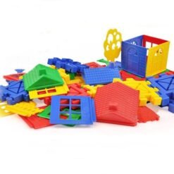 Royal Blue Children Educational Toys DIY Building Plastic Blocks Colorful House