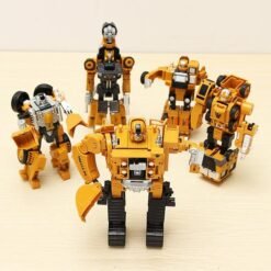 Metal Truck Hercules 5 In 1 Combination Robot Excavator Crane Vehicle Transformable Toys - Toys Ace