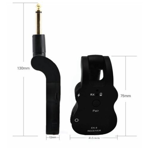 Black EN-8 UHF Wireless Audio Transmitter Receiver System Pick Up for Electric Guitar Bass Violin