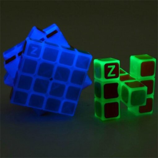 Dark Blue Classic Magic Cube Toys 4x4x4 PVC Sticker Block Puzzle Speed Cube Dark Luminous