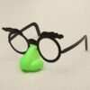 Yellow Green Funny Glasses With Big Nose And Mustache Clown Toys