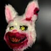 Tan Bloody Rabbit Plush Mask Halloween Ghost Festival Horror Mask Cute Rabbit Headgear