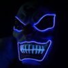 Midnight Blue Halloween Clown LED Glow Mask Festival Supplies Props Scary El Lighting Mask for Decoration