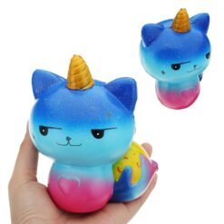 Cornflower Blue Galaxy Unicorn Cat Squishy 12*8.2CM Slow Rising Soft Collection Gift Decor Toy
