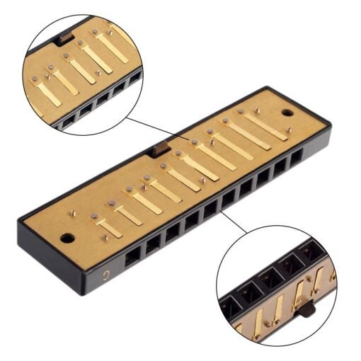 Dark Khaki Naomi 10 Holes Harmonica Reed Replacement Reed Plates Key Of C Brass Reed Unfinished Harmonica Comb Woodwind Instrument Parts