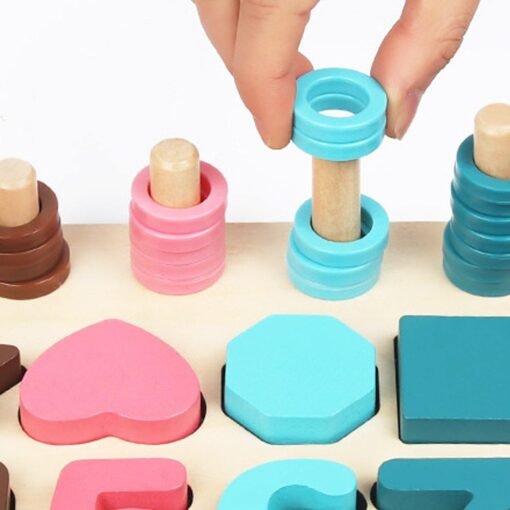 Light Sea Green MATH Toy Board/Math Toy Board/Wooden Toys Rings Montessori Math Toys Counting Board Preschool Learning Gift