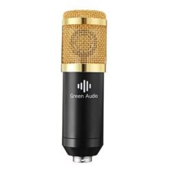 Dark Khaki GAM-800 Green Audio Condenser Microphone Kit for Karaoke Living Recoarding with Phantom Power