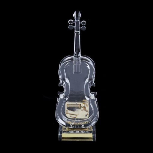 Dim Gray Mechanical Wind-up Violin Shape Music Box Home Decoration Birthday Gifts