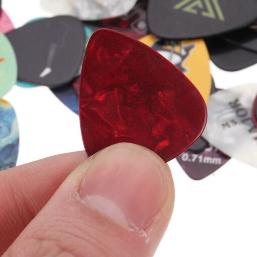 Dark Red Muspor 200 Pack Luxury Electric Guitar Bass Picks Celluloid Plectrums Rock Iconic Famous Classic Albums Guitar Cool Picks & Pick Holder