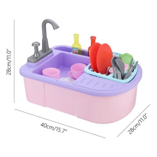 Simulation Kitchen Dishwasher Playing Sink Dishes Pretend Play Set Educational Toy for Kids Gift - Toys Ace