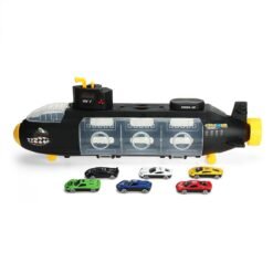 Slate Gray Alloy Inertia Shark Artillery Submarine Vehicle Set Diecast Car Model Toys for Kids Gift